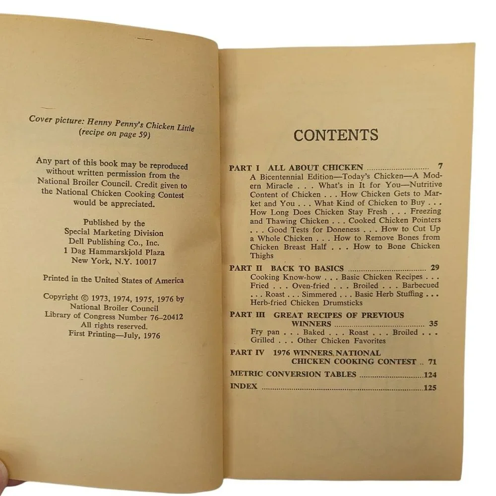 The Chicken Cookbook Bicentennial Edition 1976 National Chicken Cooking Contest